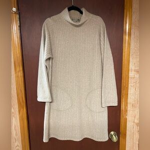 Territory Ahead Women’s Lambswool Brown Sweater Dress Long Sleeve Medium